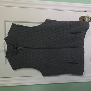 Mizzen & Main Charcoal Heather Quilted Vest Mens Large Gray